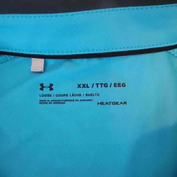 Under Armour Loose Fit Men's Teal Polo Shirt XXL (AT-03) - Picture 6 of 7